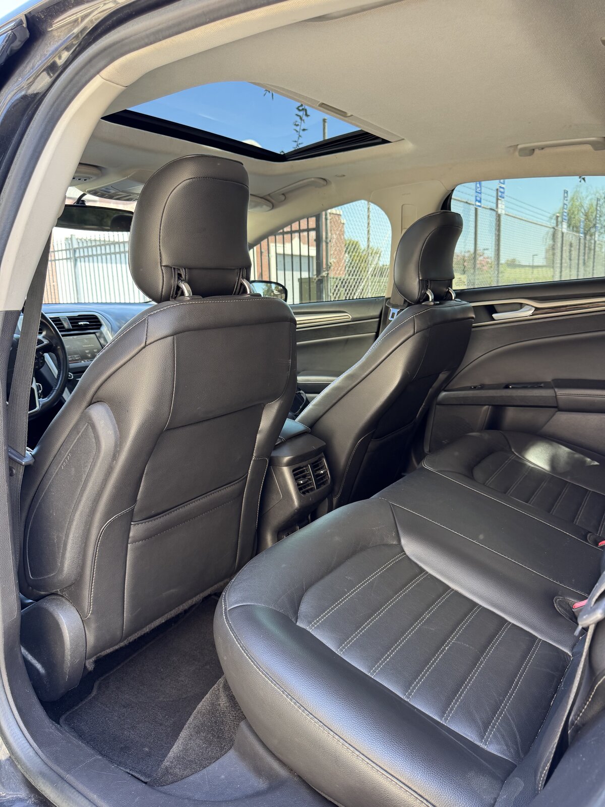 2014 Ford Fusion Hybrid rear leather seats with rear air vents