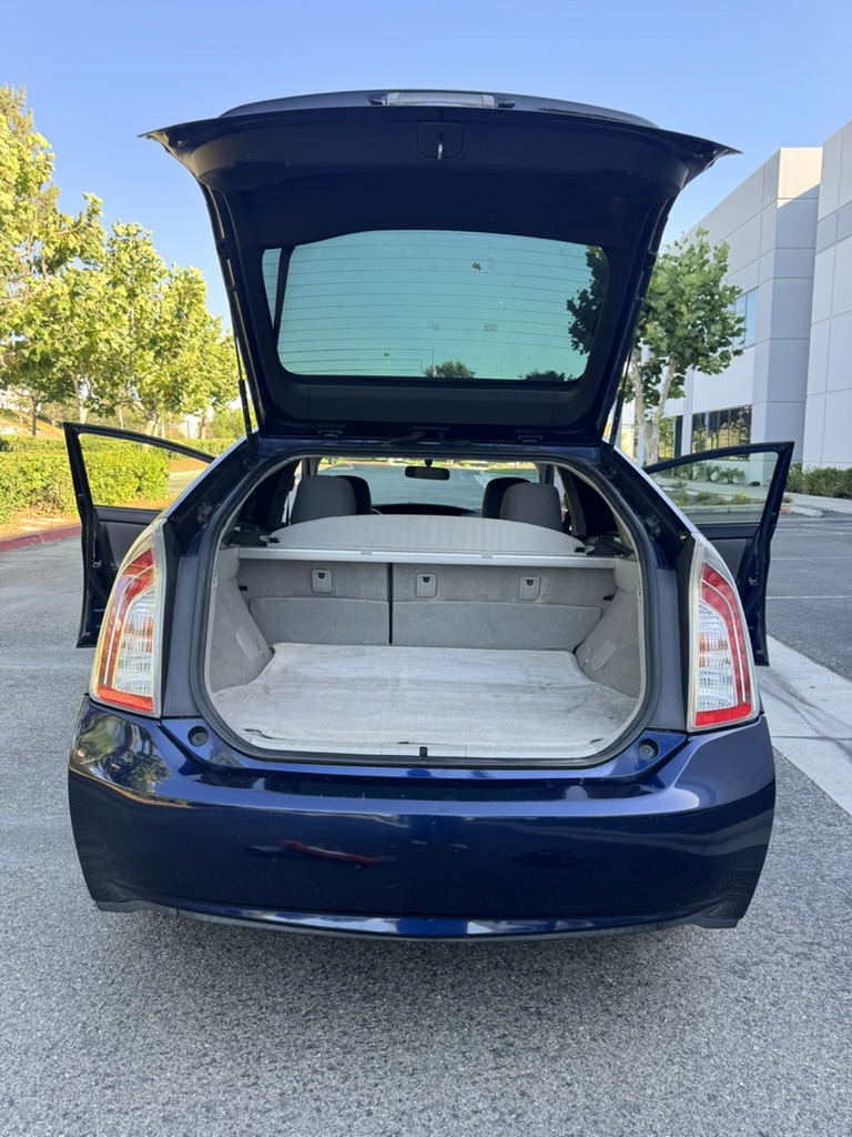 2012 Toyota Prius open hatchback showing large cargo area