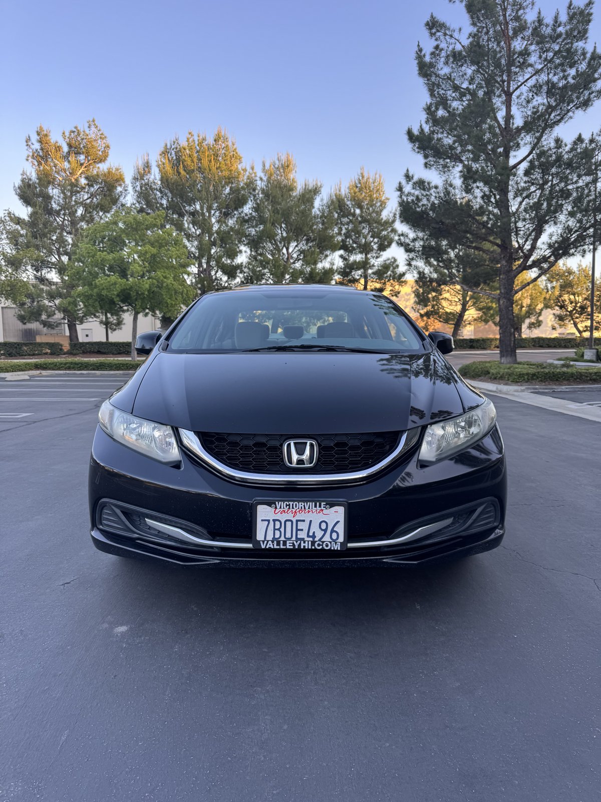 Black 2013 Honda Civic EX head-on front view